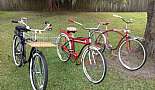 More Bicycles, Beach Cruisers, Sting-Rays, and Vintage Bikes - Click to view photo 8 of 31. 2012 Schwinn Del Mar, 1957 Gambles Hiawatha (Evans-Colson), 1963 AMF Jet Pilot