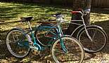 More Bicycles, Beach Cruisers, Sting-Rays, and Vintage Bikes - Click to view photo 12 of 31.  1965 Hawthorne with Hawthorne light and horn, Brooks B66 - 1965 Silver Jet, Brooks B72