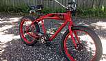 2009 Felt Red Baron - Click to view photo 6 of 13. New leather grips, Brooks B190 with rain cover, custom lay back seatpost, adult beverage holder, tail light, Wo headlight, license plate, and a bell.